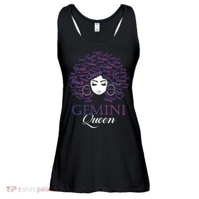 Womens Black Womens Afro Hair Gemini Queen Birthday Gift Ladies Essential Flowy Tank