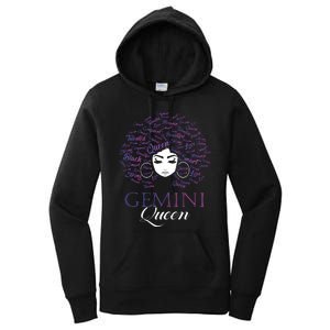 Womens Black Womens Afro Hair Gemini Queen Birthday Gift Women's Pullover Hoodie