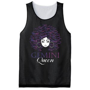 Womens Black Womens Afro Hair Gemini Queen Birthday Gift Mesh Reversible Basketball Jersey Tank