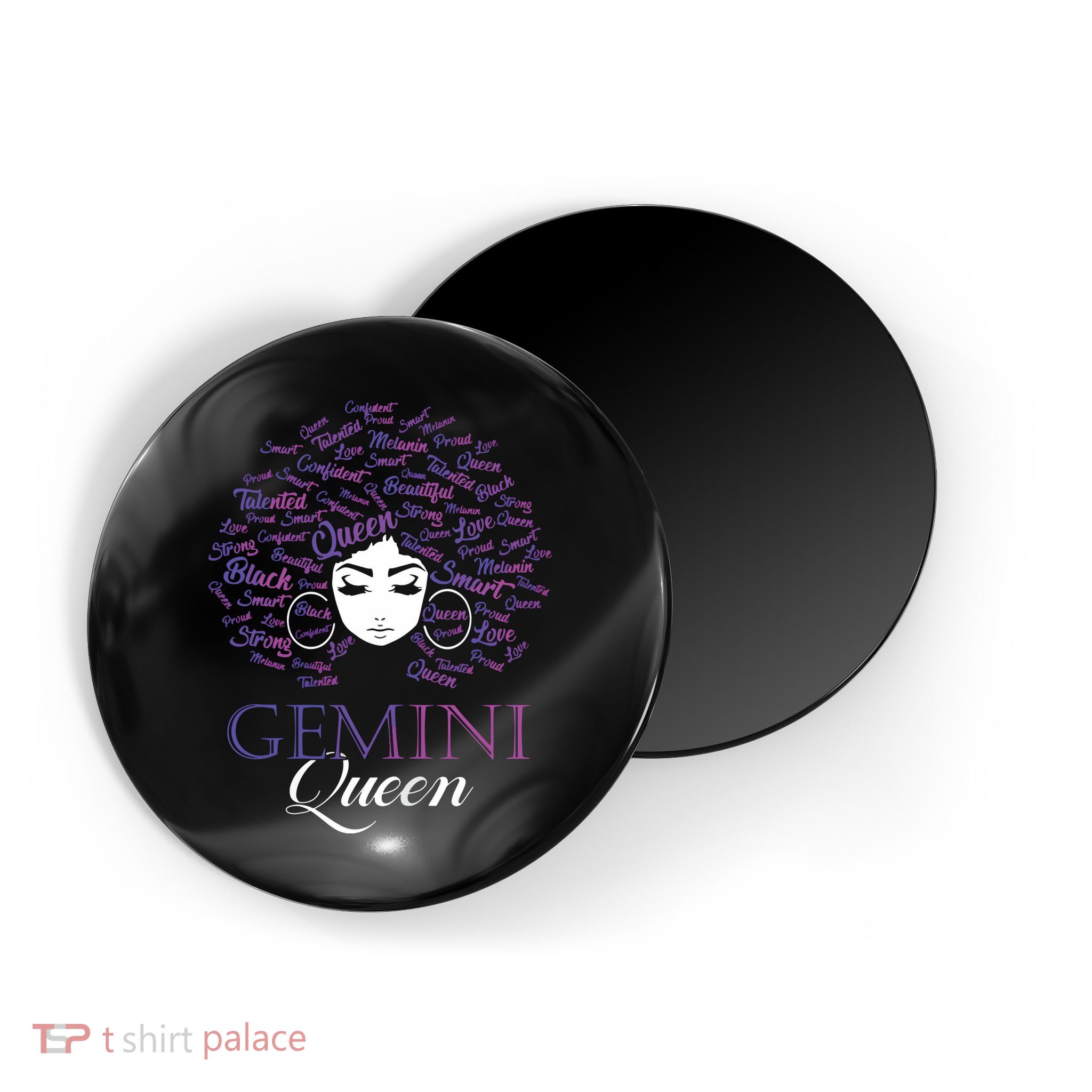 Womens Black Womens Afro Hair Gemini Queen Birthday Gift Magnet