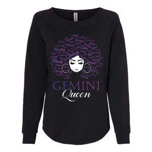 Womens Black Womens Afro Hair Gemini Queen Birthday Gift Womens California Wash Sweatshirt