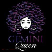 Womens Black Womens Afro Hair Gemini Queen Birthday Gift Premium T-Shirt
