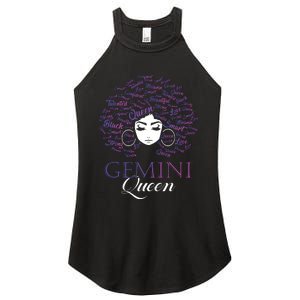 Womens Black Womens Afro Hair Gemini Queen Birthday Gift Women's Perfect Tri Rocker Tank