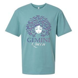 Womens Black Womens Afro Hair Gemini Queen Birthday Gift Sueded Cloud Jersey T-Shirt