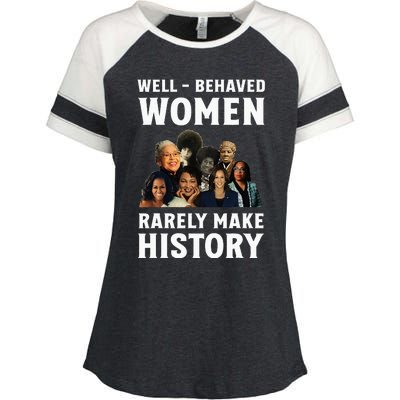 Well Behaved Women Rarely Make History Kamala Harris 2024 Enza Ladies Jersey Colorblock Tee