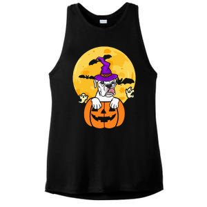 White Boxer Witch Dog Lover Halloween Costume Ladies PosiCharge Tri-Blend Wicking Tank