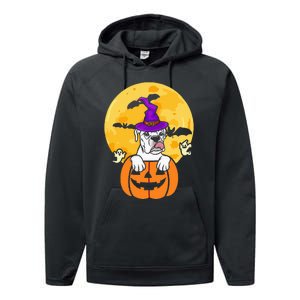 White Boxer Witch Dog Lover Halloween Costume Performance Fleece Hoodie