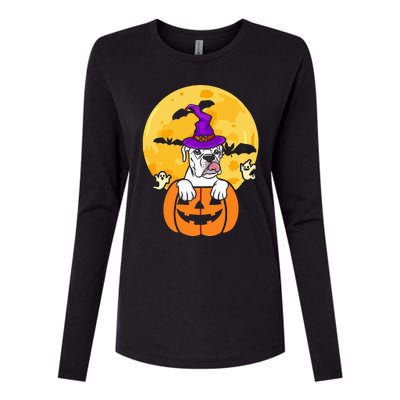 White Boxer Witch Dog Lover Halloween Costume Womens Cotton Relaxed Long Sleeve T-Shirt