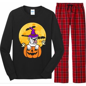 White Boxer Witch Dog Lover Halloween Costume Long Sleeve Pajama Set