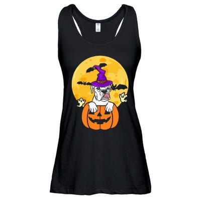 White Boxer Witch Dog Lover Halloween Costume Ladies Essential Flowy Tank