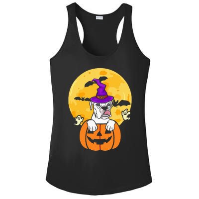 White Boxer Witch Dog Lover Halloween Costume Ladies PosiCharge Competitor Racerback Tank