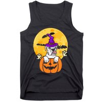 White Boxer Witch Dog Lover Halloween Costume Tank Top