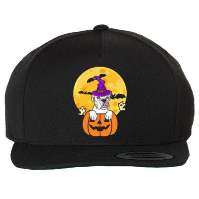 White Boxer Witch Dog Lover Halloween Costume Wool Snapback Cap