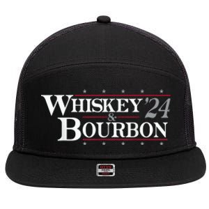 Whiskey Bourbon Whiskey 24 And Bourbon Funny Gift 7 Panel Mesh Trucker Snapback Hat