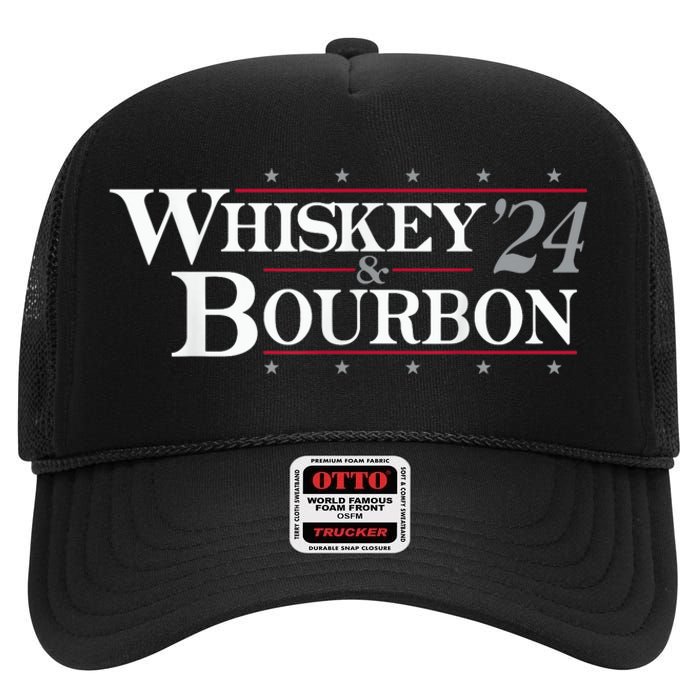 Whiskey Bourbon Whiskey 24 And Bourbon Funny Gift High Crown Mesh Back Trucker Hat