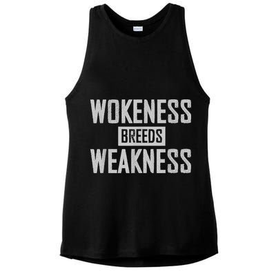 Wokeness Breeds Weakness Ladies PosiCharge Tri-Blend Wicking Tank