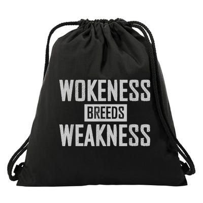 Wokeness Breeds Weakness Drawstring Bag
