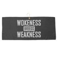 Wokeness Breeds Weakness Large Microfiber Waffle Golf Towel