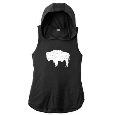 Wyoming Bison Ladies PosiCharge Tri-Blend Wicking Draft Hoodie Tank