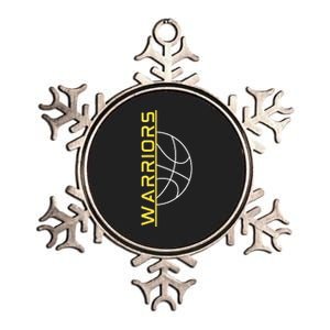 Warriors Basketball Metallic Star Ornament