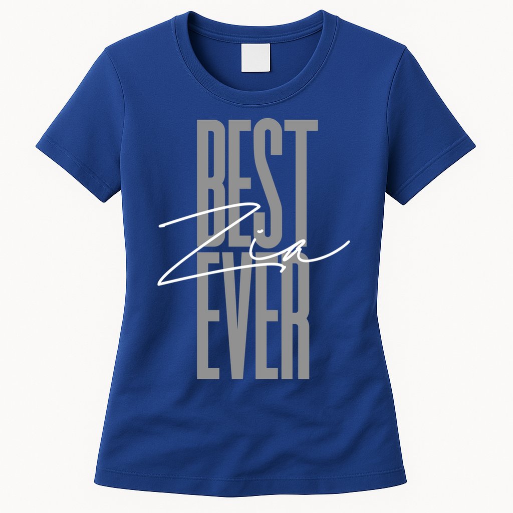 Wo Best Zia Ever Tee Aunt Italian Auntie Gift Funny Gift Womens T-Shirt