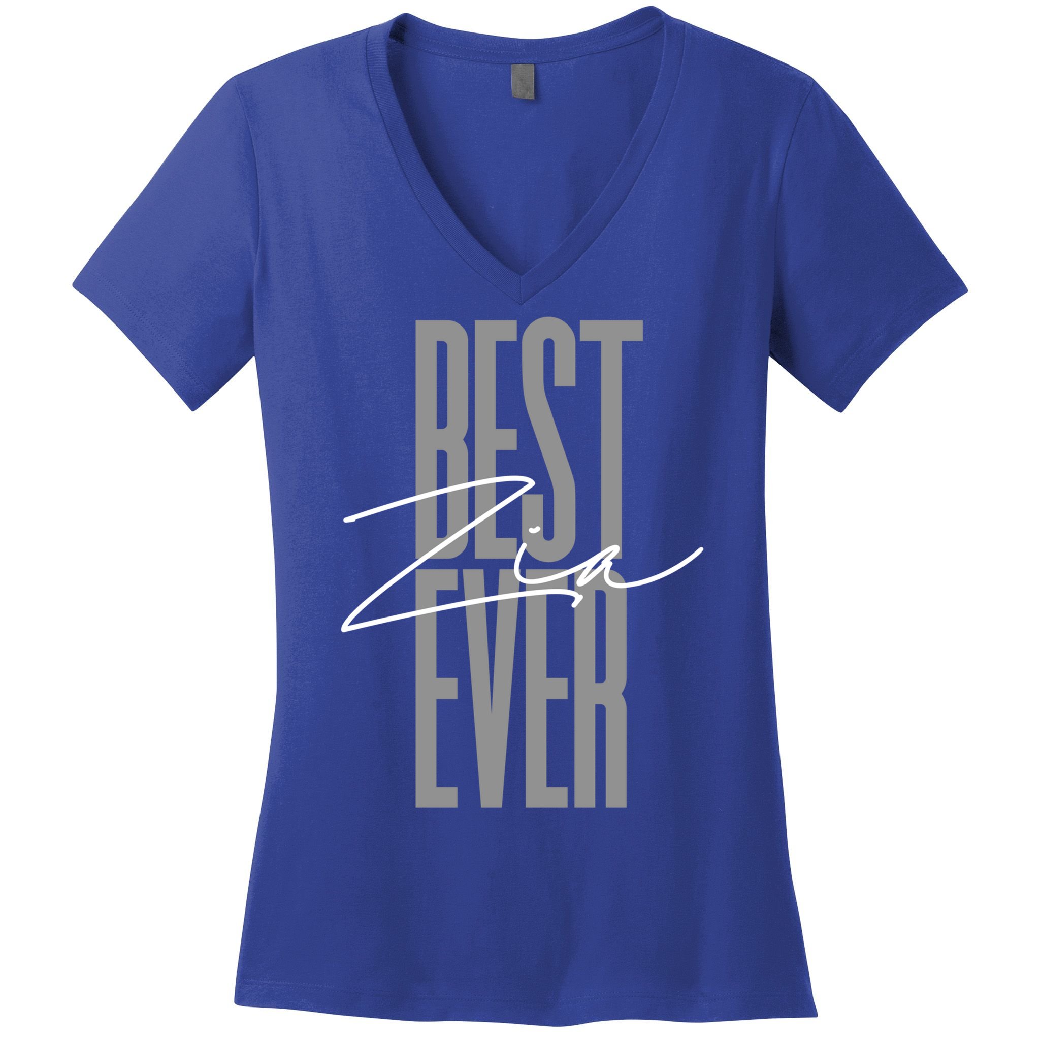 Wo Best Zia Ever Tee Aunt Italian Auntie Gift Funny Gift Women's V-Neck T-Shirt