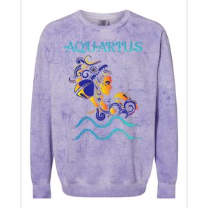 Water Bearer Zodiac Sign Symbol Horoscope Aquarius Colorblast Crewneck Sweatshirt