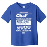 Warning Chef 100% Awesome Culinary Artist Gift Toddler T-Shirt