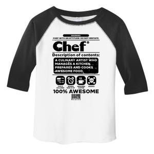 Warning Chef 100% Awesome Culinary Artist Gift Toddler Fine Jersey T-Shirt