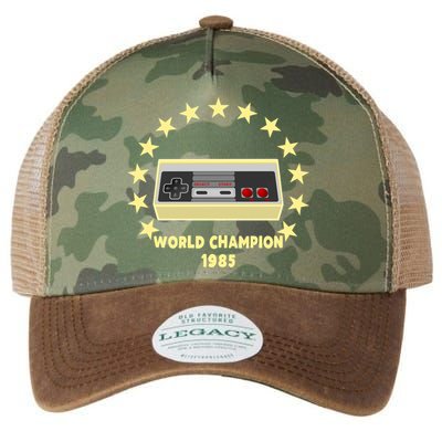 World Champion 1985 Retro Gaming Controller Gift Legacy Tie Dye Trucker Hat