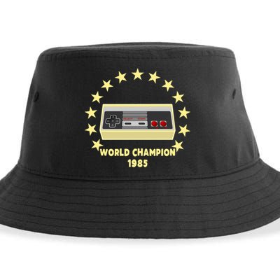 World Champion 1985 Retro Gaming Controller Gift Sustainable Bucket Hat