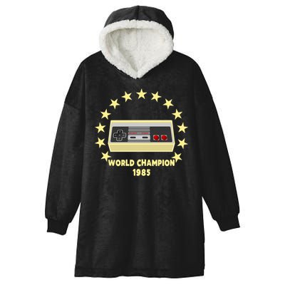 World Champion 1985 Retro Gaming Controller Gift Hooded Wearable Blanket