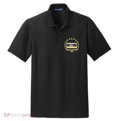 World Champion 1985 Retro Gaming Controller Gift Dry Zone Grid Polo