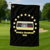 World Champion 1985 Retro Gaming Controller Gift Golf Towel