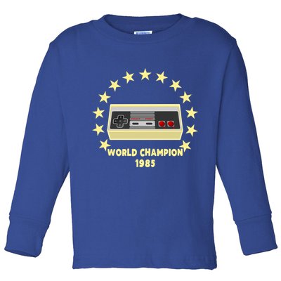 World Champion 1985 Retro Gaming Controller Gift Toddler Long Sleeve Shirt