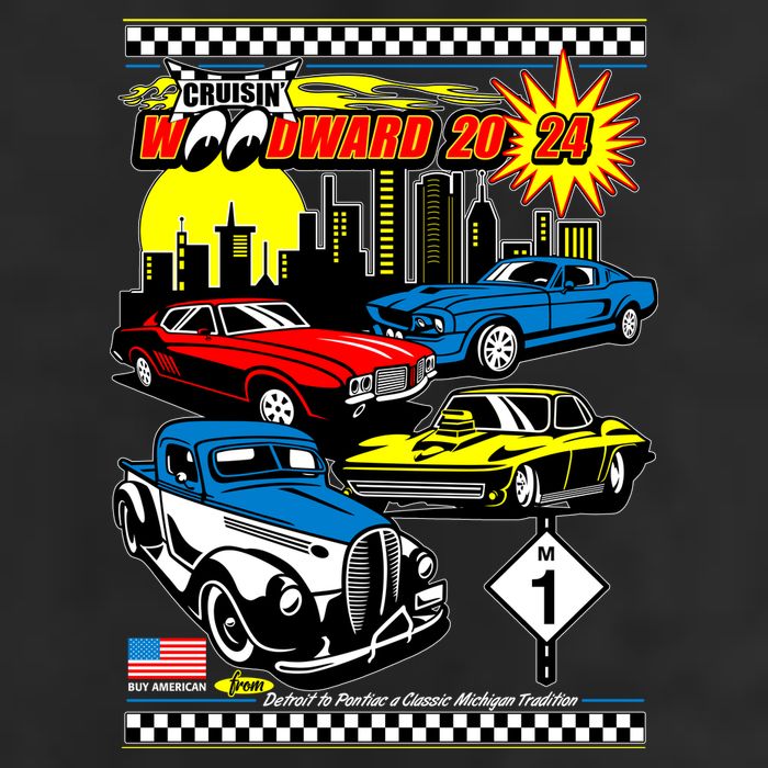 Woodward Cruise 2024 Classic Cars Cruising Downtown Skyline Trucker Hat
