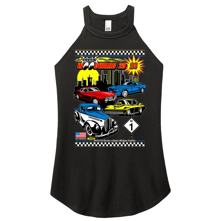 Woodward Cruise 2024 Classic Cars Cruising Downtown Skyline Women's Perfect Tri Rocker Tank