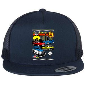 Woodward Cruise 2024 Classic Cars Cruising Downtown Skyline Flat Bill Trucker Hat