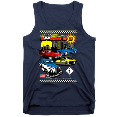 Woodward Cruise 2024 Classic Cars Cruising Downtown Skyline Tank Top