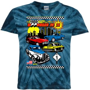 Woodward Cruise 2024 Classic Cars Cruising Downtown Skyline Kids Tie-Dye T-Shirt