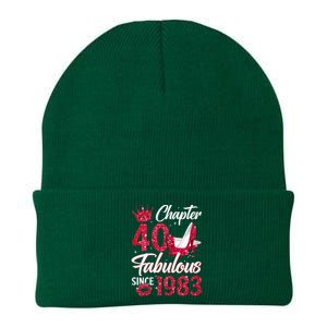 Wo Chapter 40 Fabulous Since 1983 40th Birthday Queen Diamond Knit Cap Winter Beanie