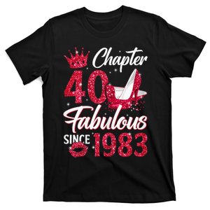 Wo Chapter 40 Fabulous Since 1983 40th Birthday Queen Diamond T-Shirt