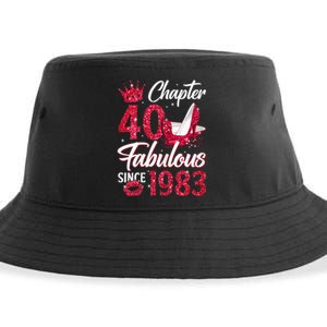 Wo Chapter 40 Fabulous Since 1983 40th Birthday Queen Diamond Sustainable Bucket Hat