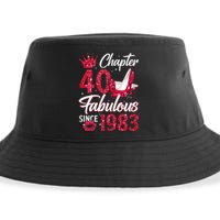 Wo Chapter 40 Fabulous Since 1983 40th Birthday Queen Diamond Sustainable Bucket Hat