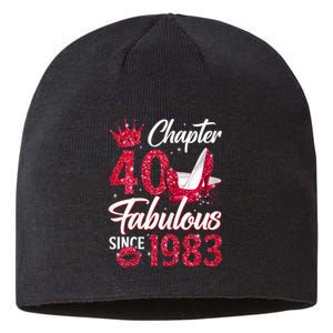 Wo Chapter 40 Fabulous Since 1983 40th Birthday Queen Diamond Sustainable Beanie