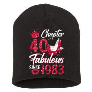 Wo Chapter 40 Fabulous Since 1983 40th Birthday Queen Diamond Short Acrylic Beanie