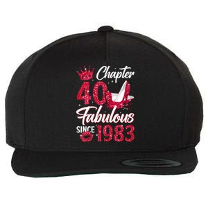 Wo Chapter 40 Fabulous Since 1983 40th Birthday Queen Diamond Wool Snapback Cap