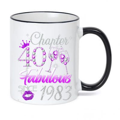 Wo Chapter 40 Fabulous Since 1983 40th Birthday Queen 11oz Black Color Changing Mug