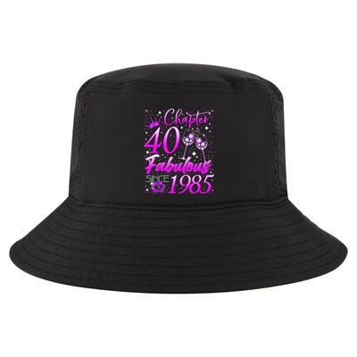 Women Chapter 40 Fabulous Vintage Since 1985 40th Birthday Gift Cool Comfort Performance Bucket Hat