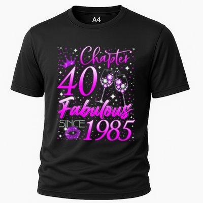 Women Chapter 40 Fabulous Vintage Since 1985 40th Birthday Gift Cooling Performance Crew T-Shirt